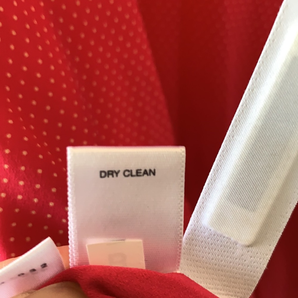 NWT ANN TAYLOR Hot Pink 100% Silk Polka Dot Midi Dress Size 6P - Picture 11 of 11